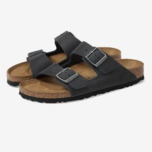 Birkenstock Arizona Black Oiled Leather Size 37